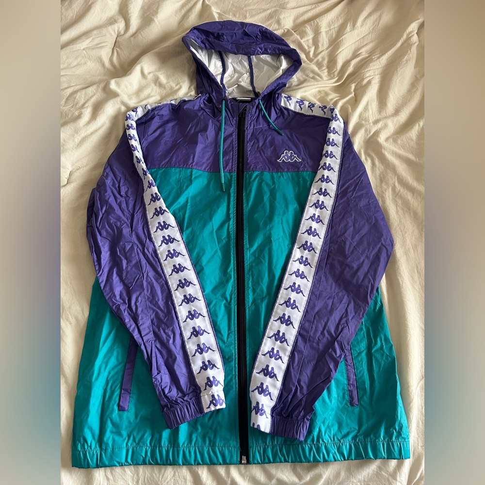Kappa Purple and Teal Windbreaker